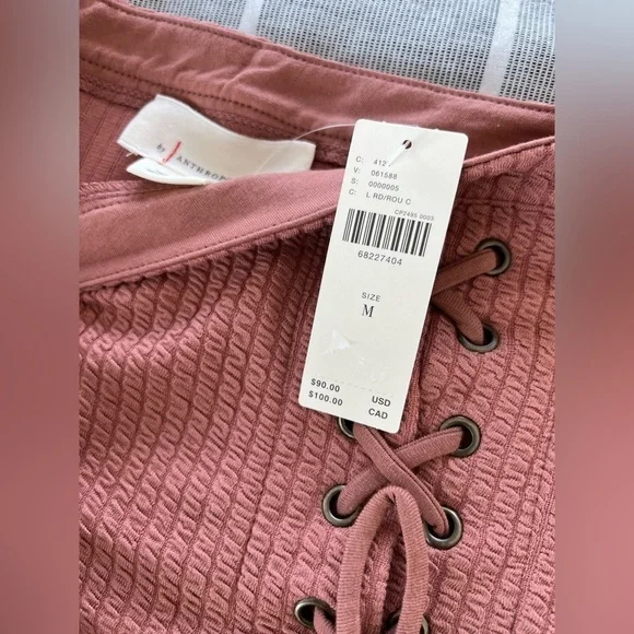 NWT Anthropologie Lace-Up Knit Mini Skirt